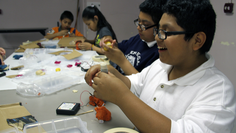 Exploring electronics through Squishy Circuits.