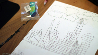 Background artwork for a video game.